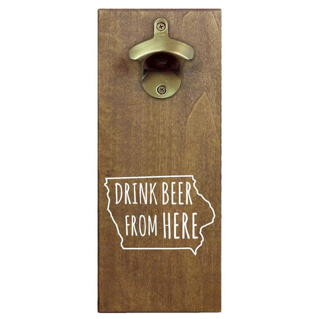 Iowa Drink Beer From Here Cap Catching Magnetic Bottle Openers