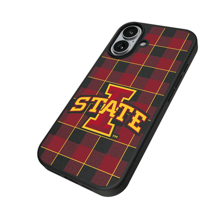 Iowa State University Cyclones Plaid MagSafe Compatible Phone Case for Apple iPhone