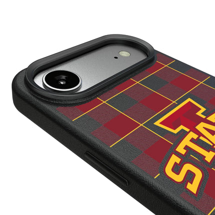 Iowa State University Cyclones Plaid MagSafe Compatible Phone Case for Apple iPhone