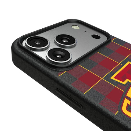 Iowa State University Cyclones Plaid MagSafe Compatible Phone Case for Apple iPhone