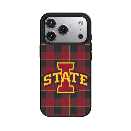 Iowa State University Cyclones Plaid MagSafe Compatible Phone Case for Apple iPhone