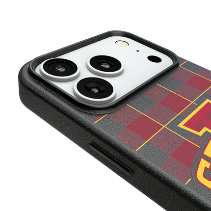Iowa State University Cyclones Plaid MagSafe Compatible Phone Case for Apple iPhone