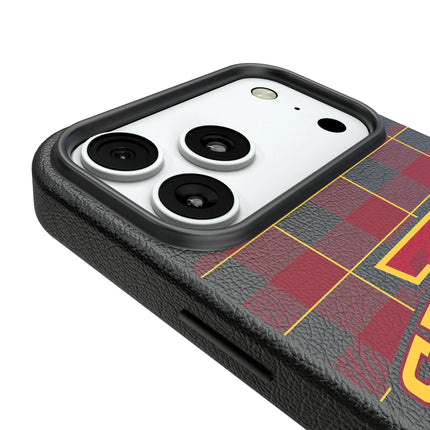 Iowa State University Cyclones Plaid MagSafe Compatible Phone Case for Apple iPhone