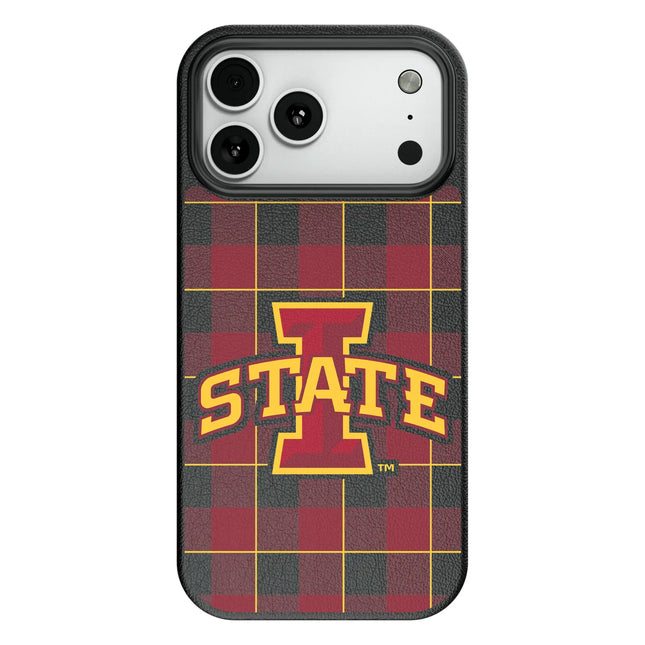 Iowa State University Cyclones Plaid MagSafe Compatible Phone Case for Apple iPhone