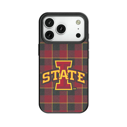 Iowa State University Cyclones Plaid MagSafe Compatible Phone Case for Apple iPhone