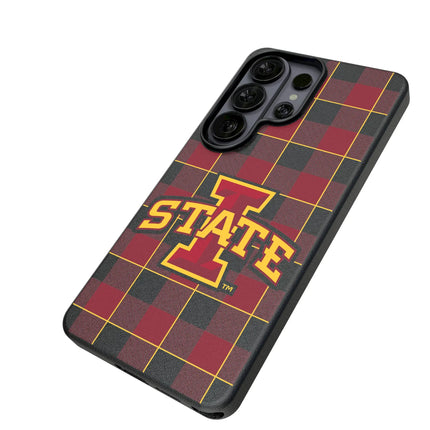 Iowa State University Cyclones Plaid MagSafe Compatible Phone Case for Samsung Galaxy