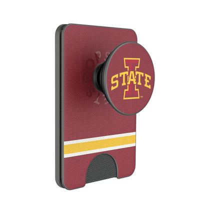 Iowa State University Cyclones Stripe PopSockets MagSafe-Compatible PopWallet+