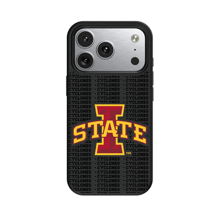 Iowa State University Cyclones Text Backdrop MagSafe Compatible Phone Case for Apple iPhone