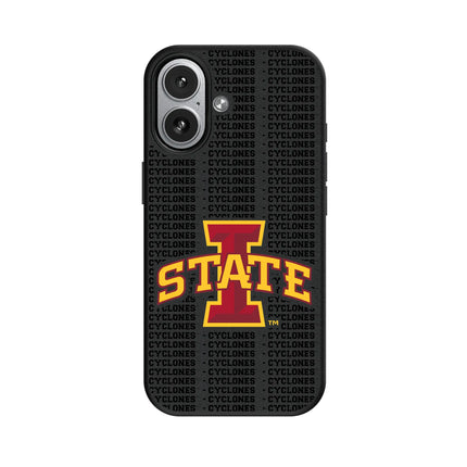 Iowa State University Cyclones Text Backdrop MagSafe Compatible Phone Case for Apple iPhone