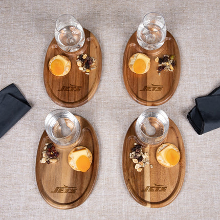 New York Jets - Wine Appetizer Plate Set Of 4