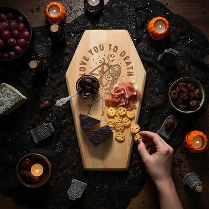 Nightmare Before Christmas Jack & Sally - Coffin Serving Board