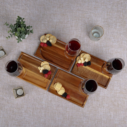 Rectangle Wine Appetizer Plate Set of  Four