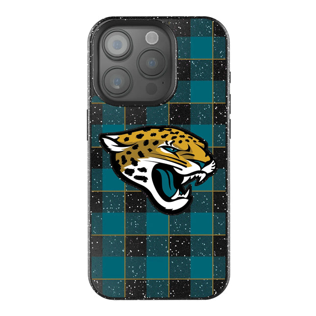 Jacksonville Jaguars Plaid Black Bling Phone Case for Apple iPhone