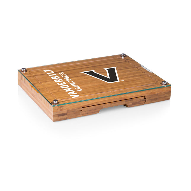 Vanderbilt Commodores Glass Top Cheese Cutting Board & Tools Set