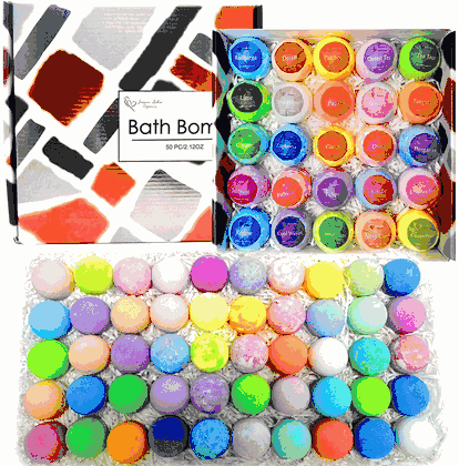Joanne Arden Organic Moisturizing Bath Bombs Gift Box - 50 Pieces