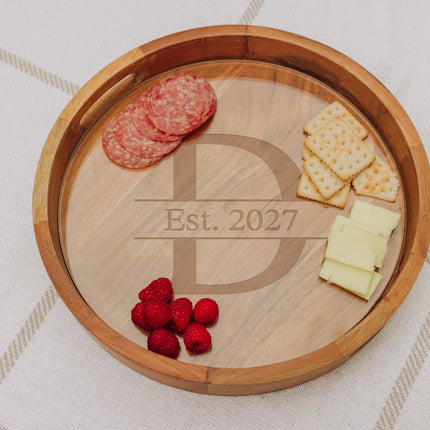 Monogram - Barista Serving Tray with Glass Insert