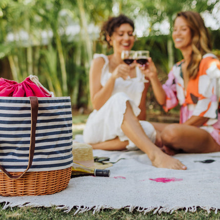 Coronado Canvas and Willow Basket Tote