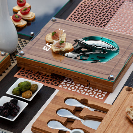 Philadelphia Eagles - Concerto Glass Top Cheese Cutting Board & Tools Set