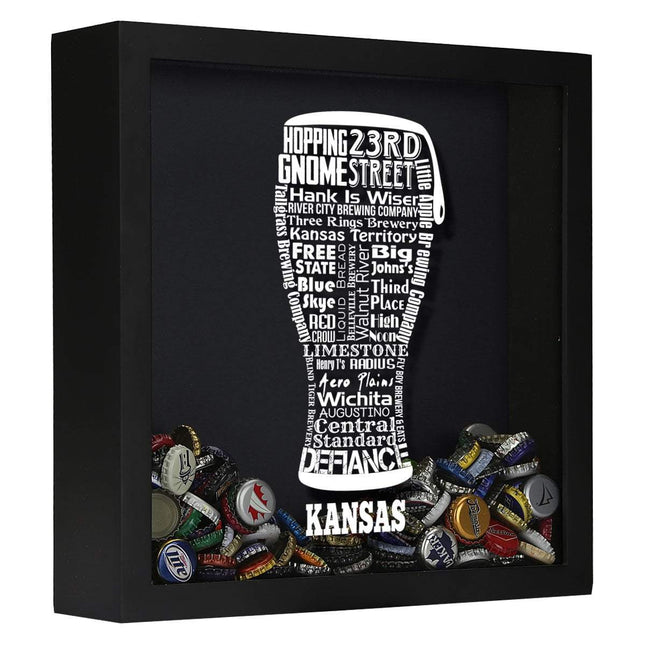Kansas Beer Typography Shadow Box