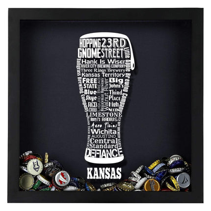 Kansas Beer Typography Shadow Box