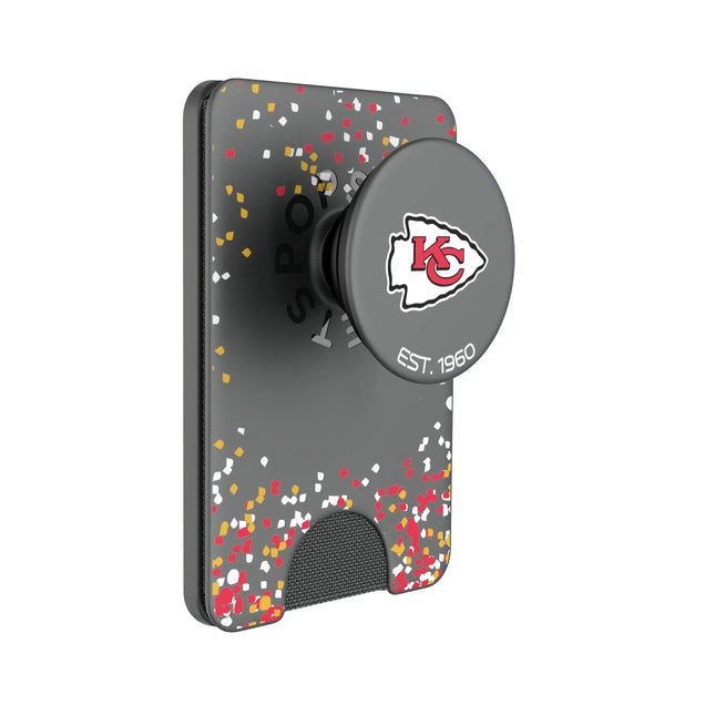 Kansas City Chiefs Confetti PopSockets MagSafe-Compatible PopWallet+
