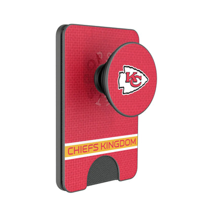 Kansas City Chiefs Endzone Solid PopSockets MagSafe-Compatible PopWallet+