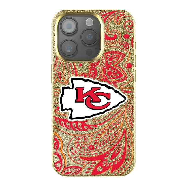 Kansas City Chiefs Paisley Bling Phone Case for Apple iPhone