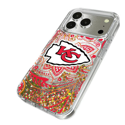 Kansas City Chiefs Paisley Glitter Phone Case for Apple iPhone