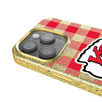 Kansas City Chiefs Plaid Bling Phone Case for Apple iPhone
