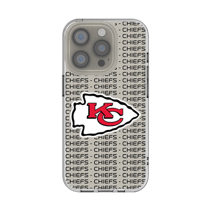 Kansas City Chiefs Text Backdrop Clear Phone Case for Apple iPhone