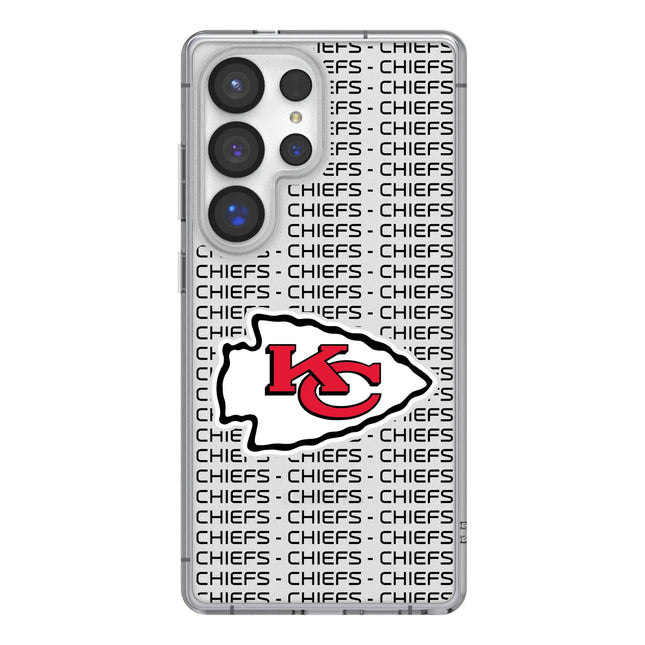 Kansas City Chiefs Text Backdrop Clear Phone Case for Samsung Galaxy