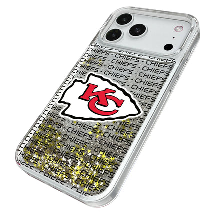 Kansas City Chiefs Text Backdrop Glitter Phone Case for Apple iPhone