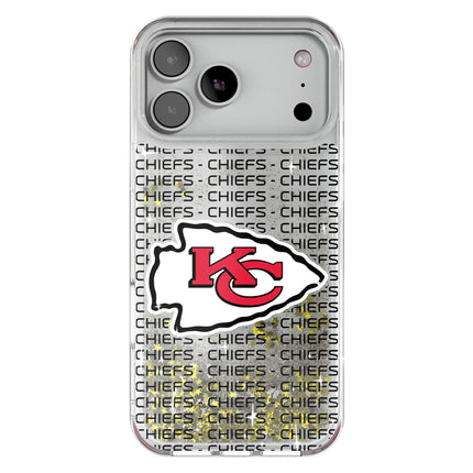 Kansas City Chiefs Text Backdrop Glitter Phone Case for Apple iPhone
