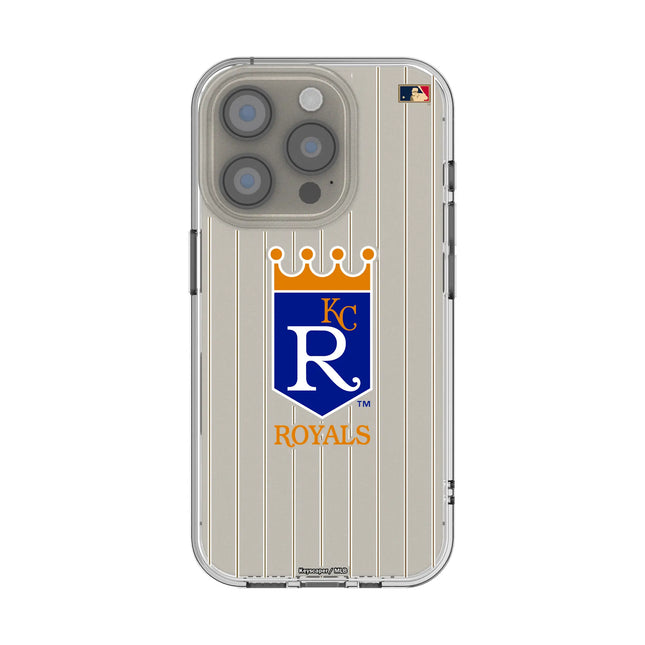 Kansas City Royals 1969-1978 - Cooperstown Collection Pinstripe Clear Phone Case for Apple iPhone