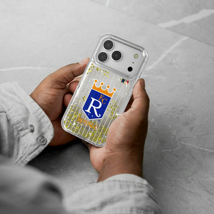 Kansas City Royals 1969-1978 - Cooperstown Collection Pinstripe Glitter Phone Case for Apple iPhone