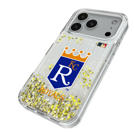Kansas City Royals 1969-1978 - Cooperstown Collection Pinstripe Glitter Phone Case for Apple iPhone