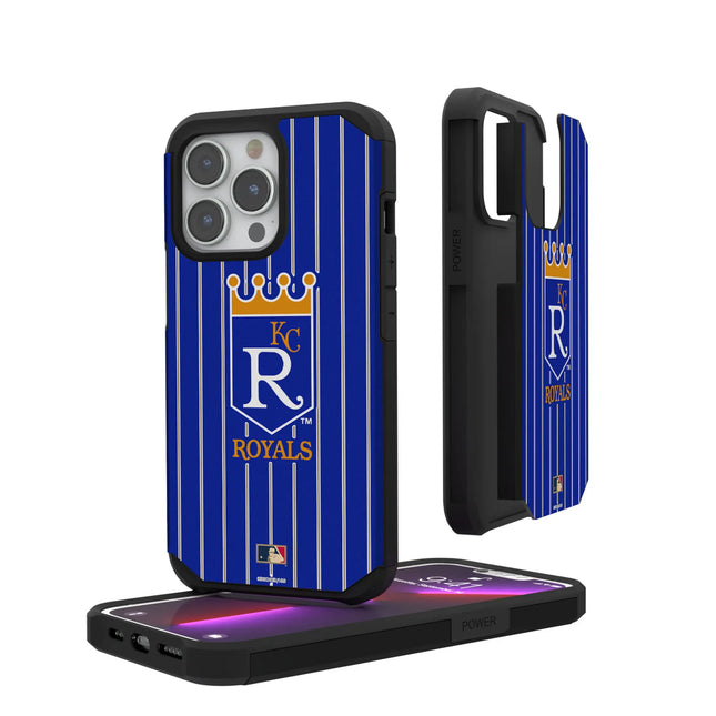 Kansas City Royals 1969-1978 - Cooperstown Collection Pinstripe Rugged Phone Case for Apple iPhone