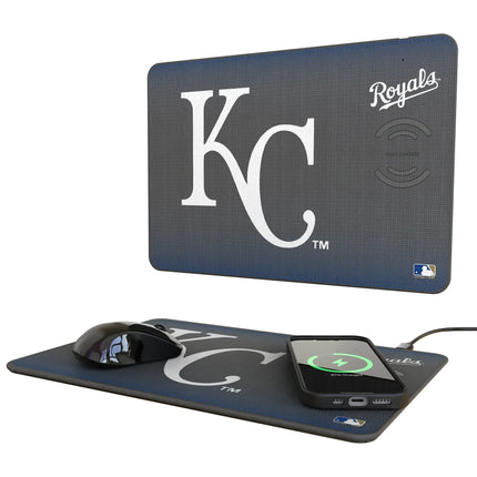 Kansas City Royals Linen 15-Watt Wireless Charger and Mouse Pad