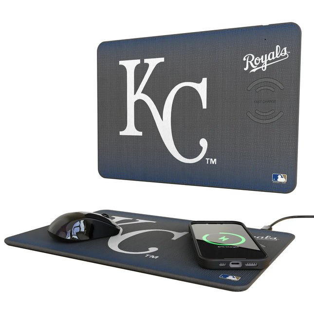 Kansas City Royals Linen 15-Watt Wireless Charger and Mouse Pad