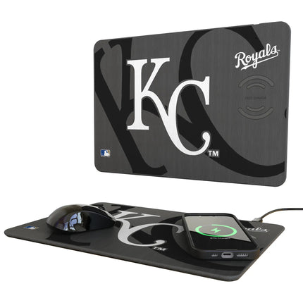 Kansas City Royals Monocolor Tilt 15-Watt Wireless Charger and Mouse Pad