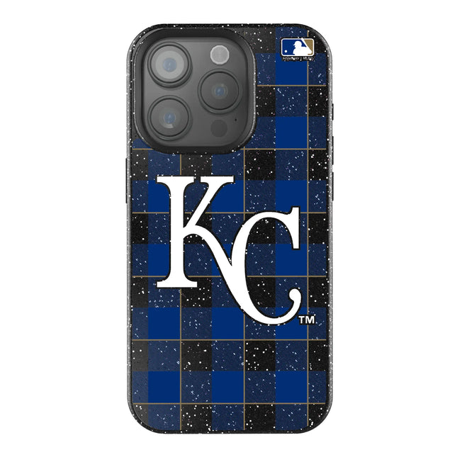 Kansas City Royals Plaid Black Bling Phone Case for Apple iPhone