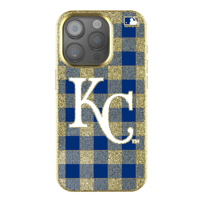 Kansas City Royals Plaid Bling Phone Case for Apple iPhone