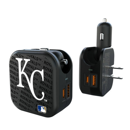 Kansas City Royals Text Backdrop 2 in 1 USB A/C Charger