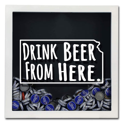Kansas Drink Beer From Here Beer Cap Shadow Box