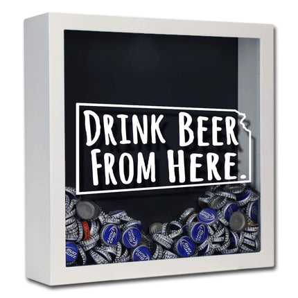 Kansas Drink Beer From Here Beer Cap Shadow Box