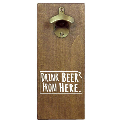 Kansas Drink Beer From Here Cap Catching Magnetic Bottle Openers