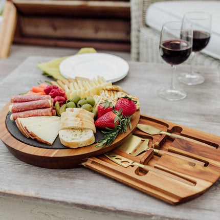Insignia Acacia and Slate Serving Board with Cheese Tools