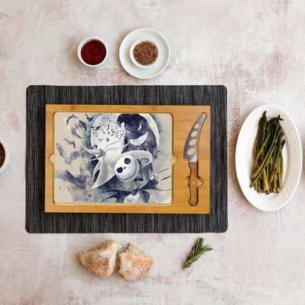 Nightmare Before Christmas Jack & Zero - Icon Glass Top Cutting Board & Knife Set