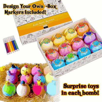 Kids Surprise Toy Bath Bomb Gift Set - 12 Pieces