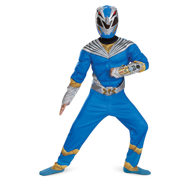 Kids Classic Power Rangers Cosmic Fury Blue Ranger Muscle Costume